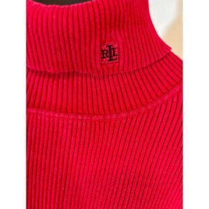Ralph Lauren Vintage Red Turtleneck XL 100% Cotton